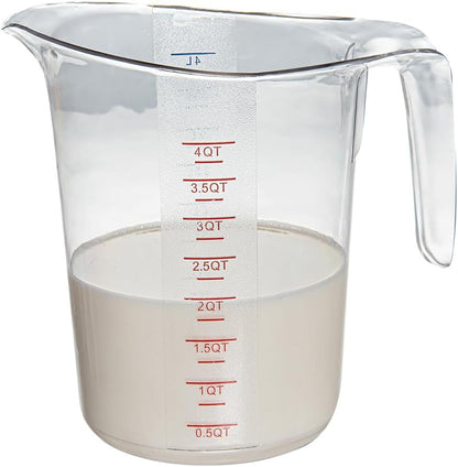 Restaurantware Plastic Measuring Cup - Chef 101 Measuring Jug with Dual Unit Markings, Dishwasher Safe - Clear Measuring Cup for Kitchen, Restaurants