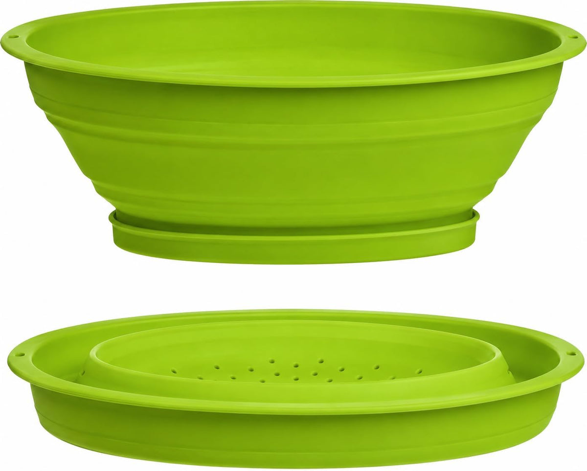 Progressive International 3.5 Cup Collapsible Mini Fruit Vegetable Colander Strainer Water Drainer (Green)