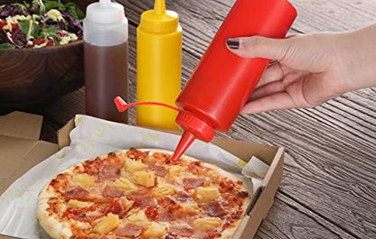 New Star Foodservice Squeeze Bottle, 12 oz, Red