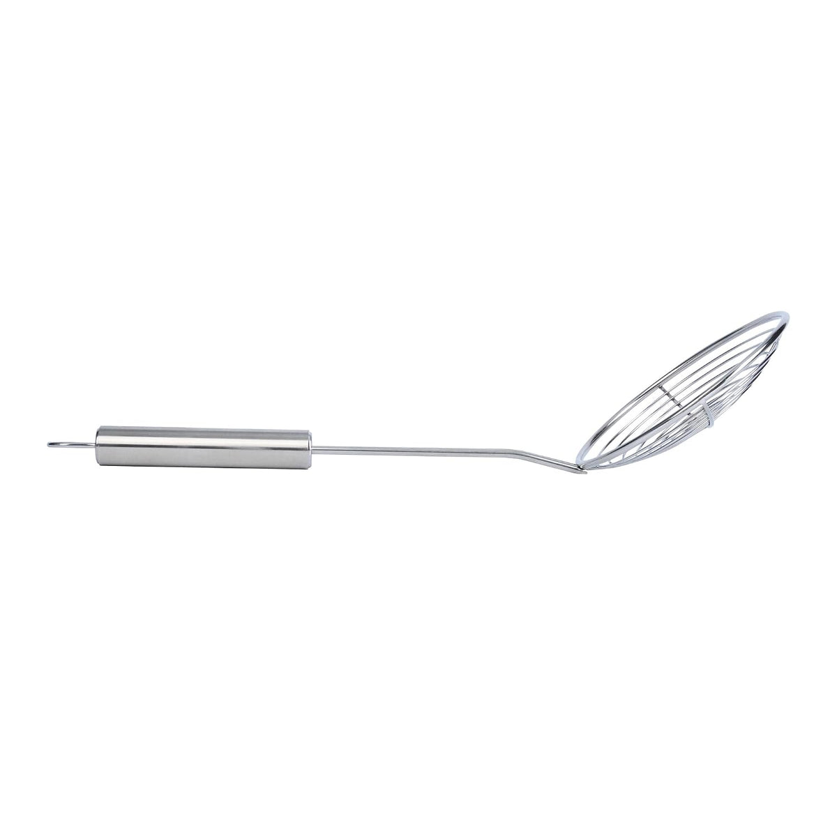 Restaurantware Stainless Steel Spider Skimmer - German Standard Wire Skimmer with Ergonomic Handle, Dishwasher Safe - Wire Strainer Pasta Spoon for Cooking & Frying