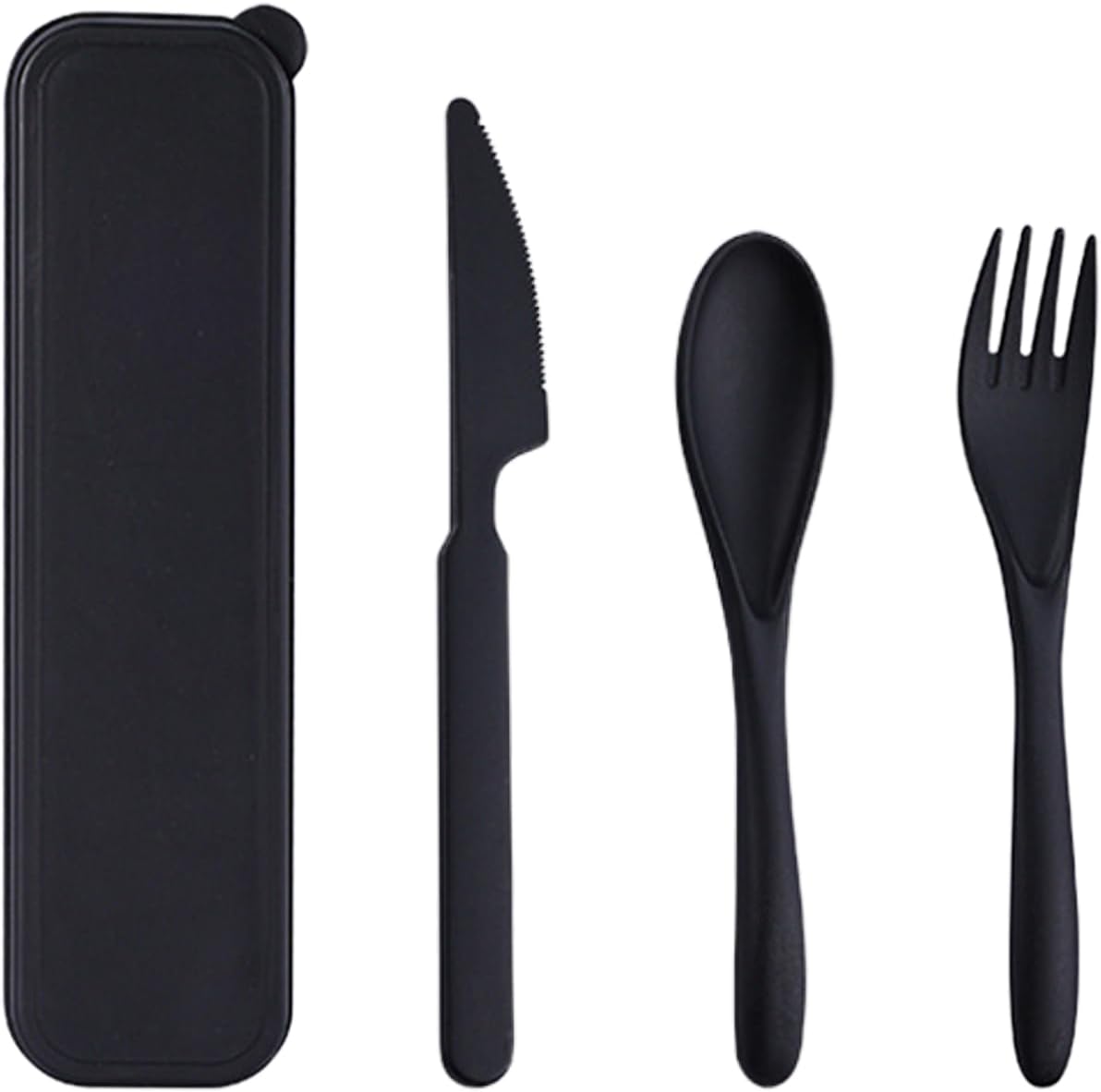 Reusable Utensils Set with Case, Wheat Straw Portable Spoon and Fork Set, Plastic Work School Kids Adults or Daily Use Cutlery Set - for Lunch Box Use Outdoor (Red)