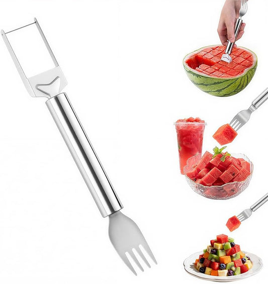 2-in-1 Stainless Steel Fruit Cutter, Watermelon Fork Slicer