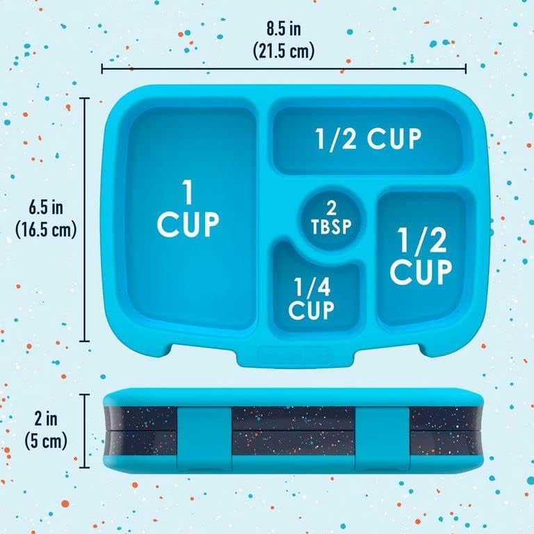 Bentgo Kids Bento-Style 5-Compartment Leak-Proof Lunch Box - Ideal Portion Sizes for Ages 3 to 7 - Durable, Drop-Proof, Dishwasher Safe, PFAS & BPA-Free & Made with Food-Safe Materials (Purple)