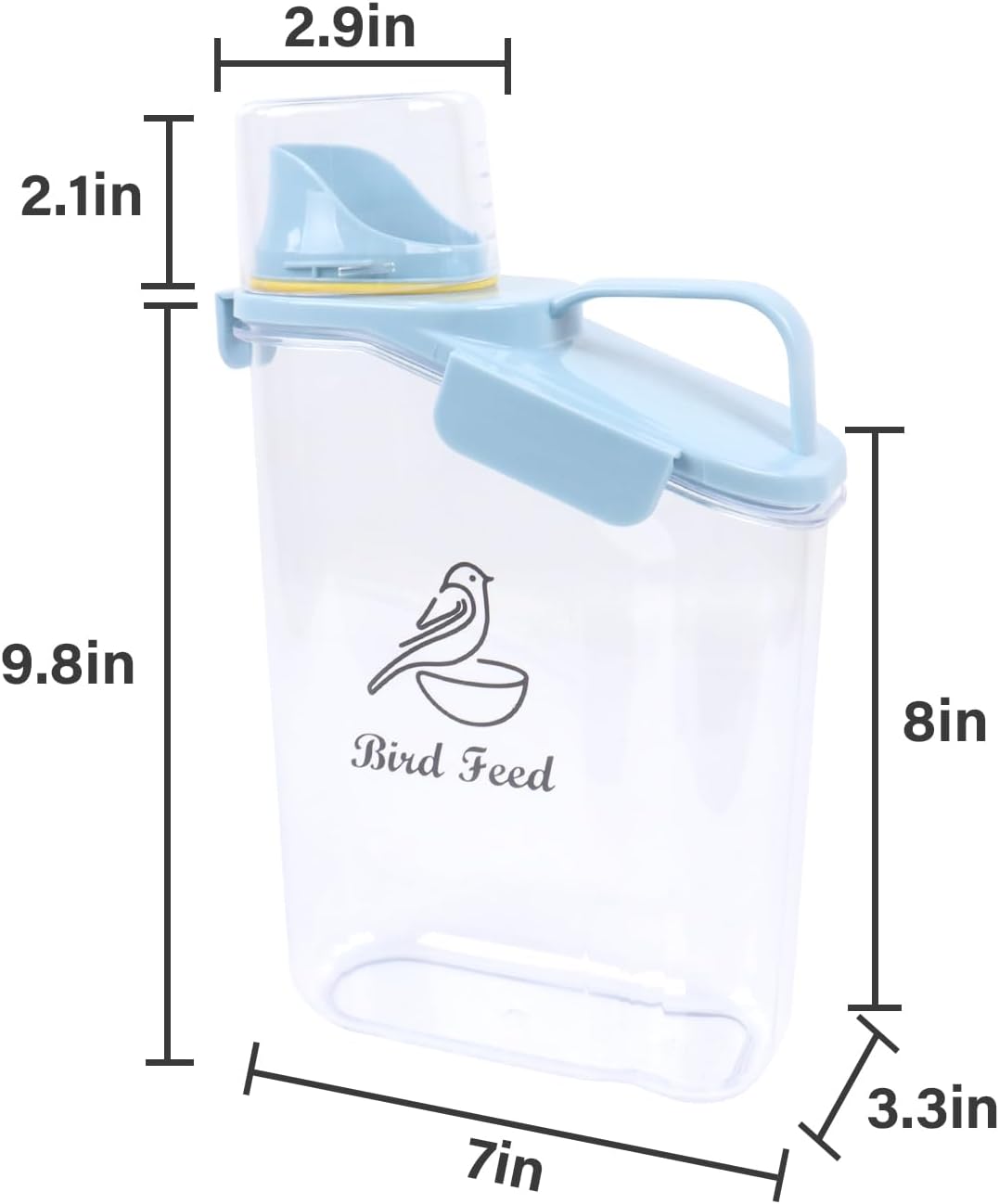 Dog Food Storage Container Airtight Portable Dog Food Container with Handled Lid and Pour Spout,Food Storage for Dog Dry Food Small Pet Food Container with Measuring Cup for Home, Travel,2.8L