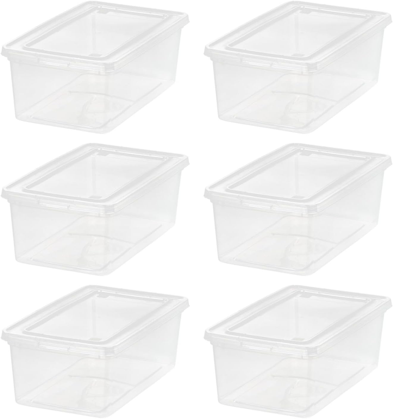 IRIS USA WeatherPro 16 Qt Storage Bins with Lids, 3 Pack, BPA-Free Plastic Gasket Box with Tight Latch and Seal, Stackable Nestable Tote Tub - Clear/Blue