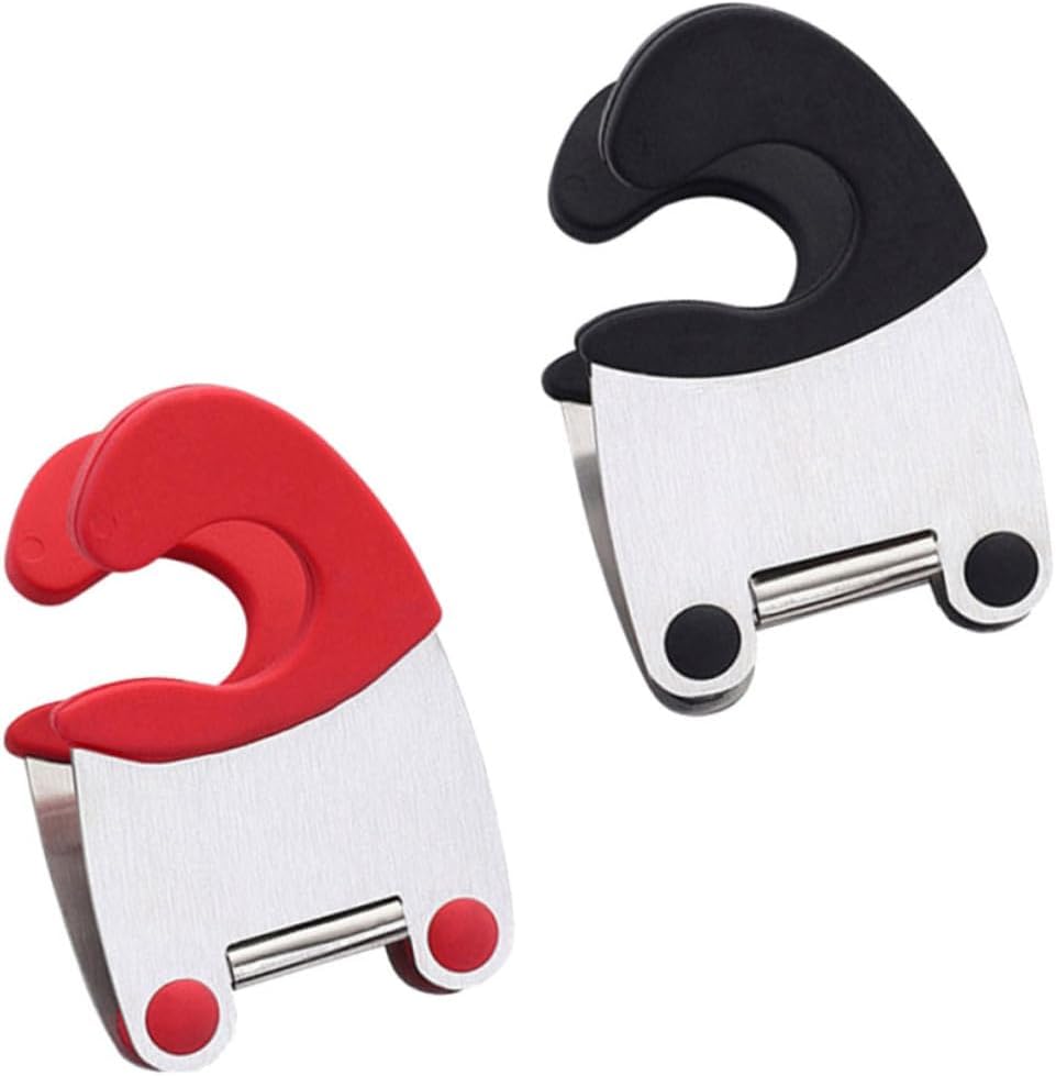 Stainless Steel Pot Clip Spoon Holder 2 Piece Kitchen Utensil Rest