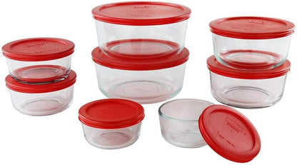 Pyrex Simply Store (12-Pack) Glass Food Storage Containers Set, (1, 2, & 3 Cup) Meal Prep Containers with Plastic BPA-Free Lids, Dishwasher & Microwave Safe