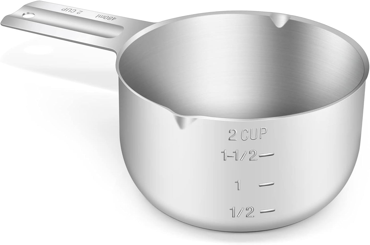 1PCS 3/4Cup (180ml, 6oz) Single Measuring Cup, Stainless Steel Measure Scoop, Metric and US Measurement, Dishwasher Safe