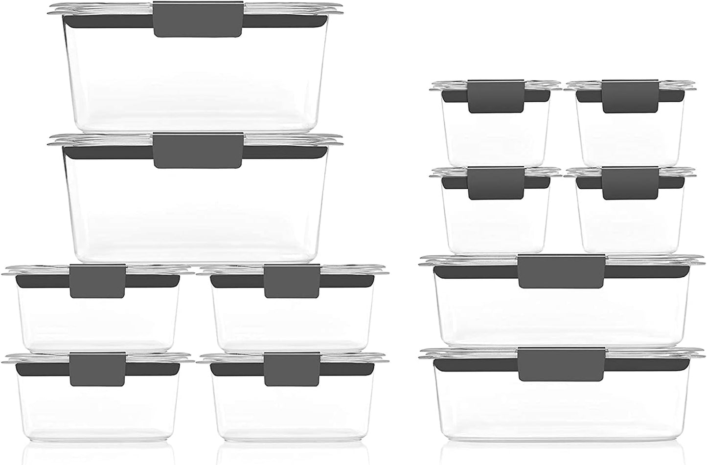 Rubbermaid Brilliance BPA Free 44-Piece Food Storage Containers Set Airtight Leak-Proof with Lids for Meal Prep Lunch and Leftovers