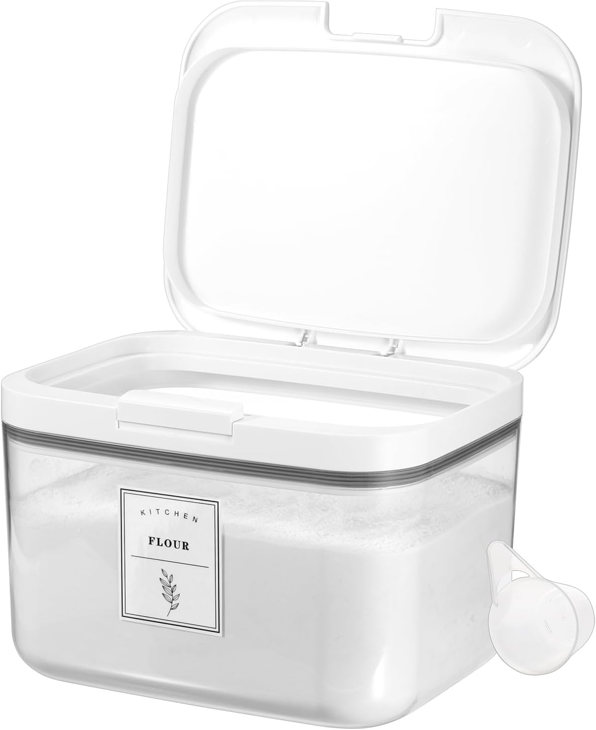 Kokone Flour Storage Container Airtight Rice Container for Kitchen Plastic Rice Dispenser with Lid & Cup Practical Food Storage Container for Grain Sugar Oatmeal Laundry Pods Dishwasher Pods