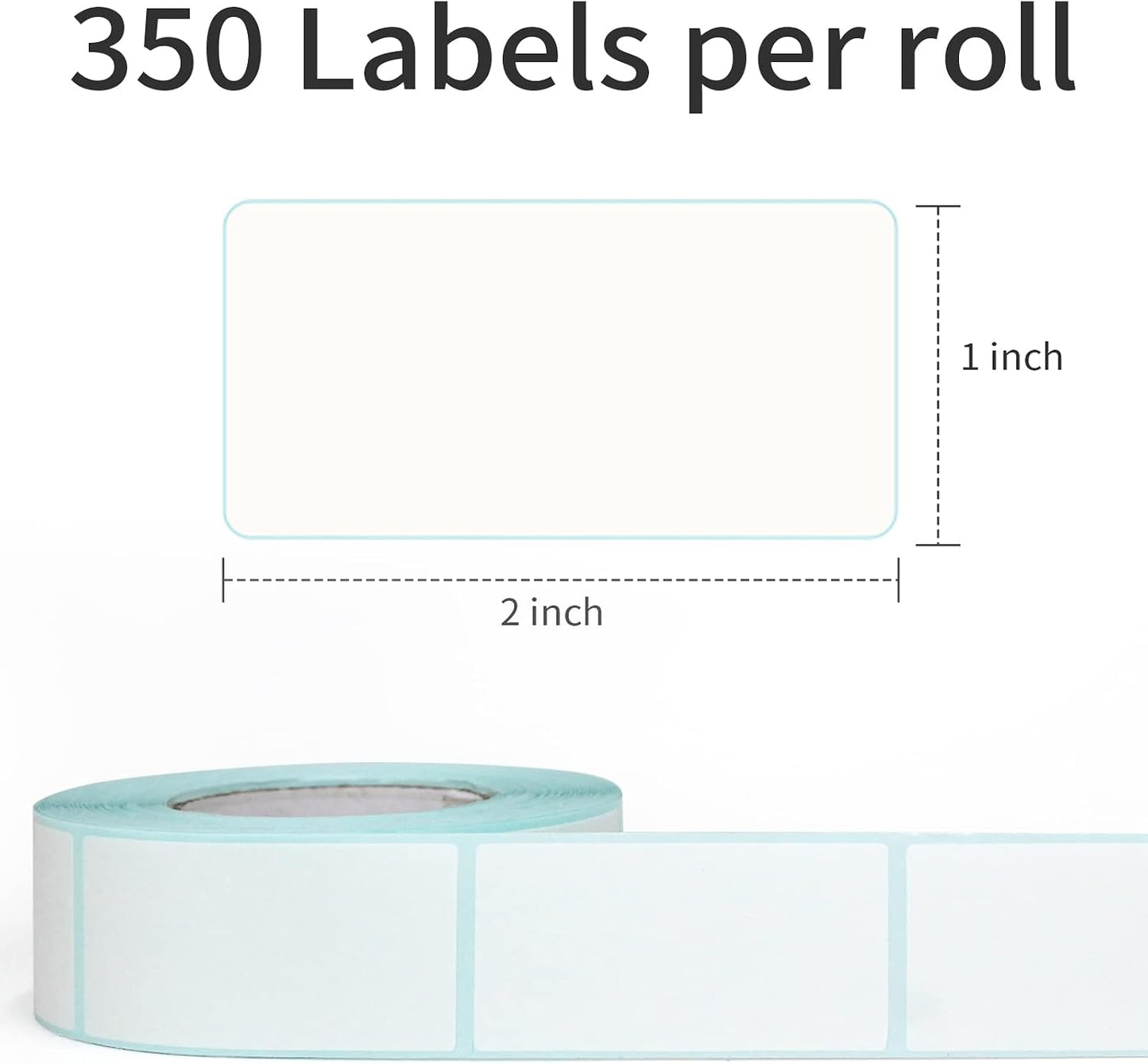 L LIKED 350 Stickers Dissolvable Food Labels 1x2 inch for Containers 350 Labels Per Roll
