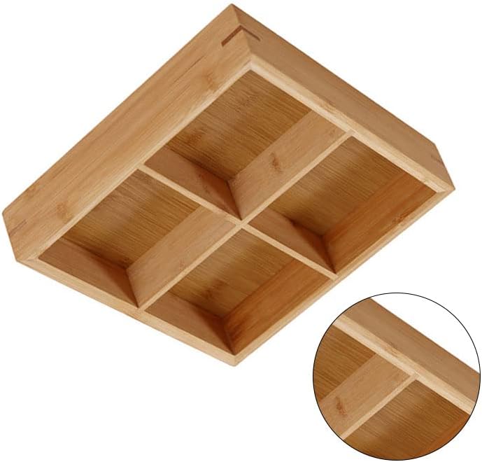 Divided Wooden Tray Multi Compartments Serving Tray for Hot Pot Sushi Restaurants Wood Platter for Food Presentation and Organization (4 Compartments)