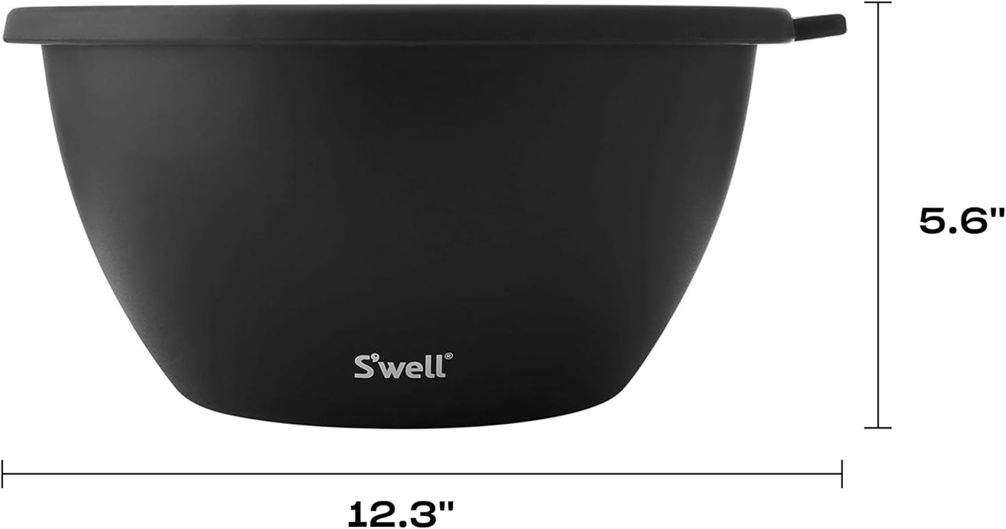 S'well Stainless Steel Salad Bowl Kit 64oz, Peacock Blue, Comes with 2oz Mini Canister and Removable Tray for Organization, Leakproof, Easy to Clean, Dishwasher Safe
