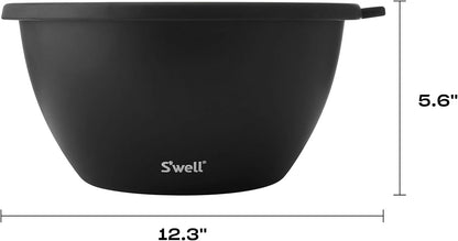 S'well Stainless Steel Salad Bowl Kit 64oz, Peacock Blue, Comes with 2oz Mini Canister and Removable Tray for Organization, Leakproof, Easy to Clean, Dishwasher Safe