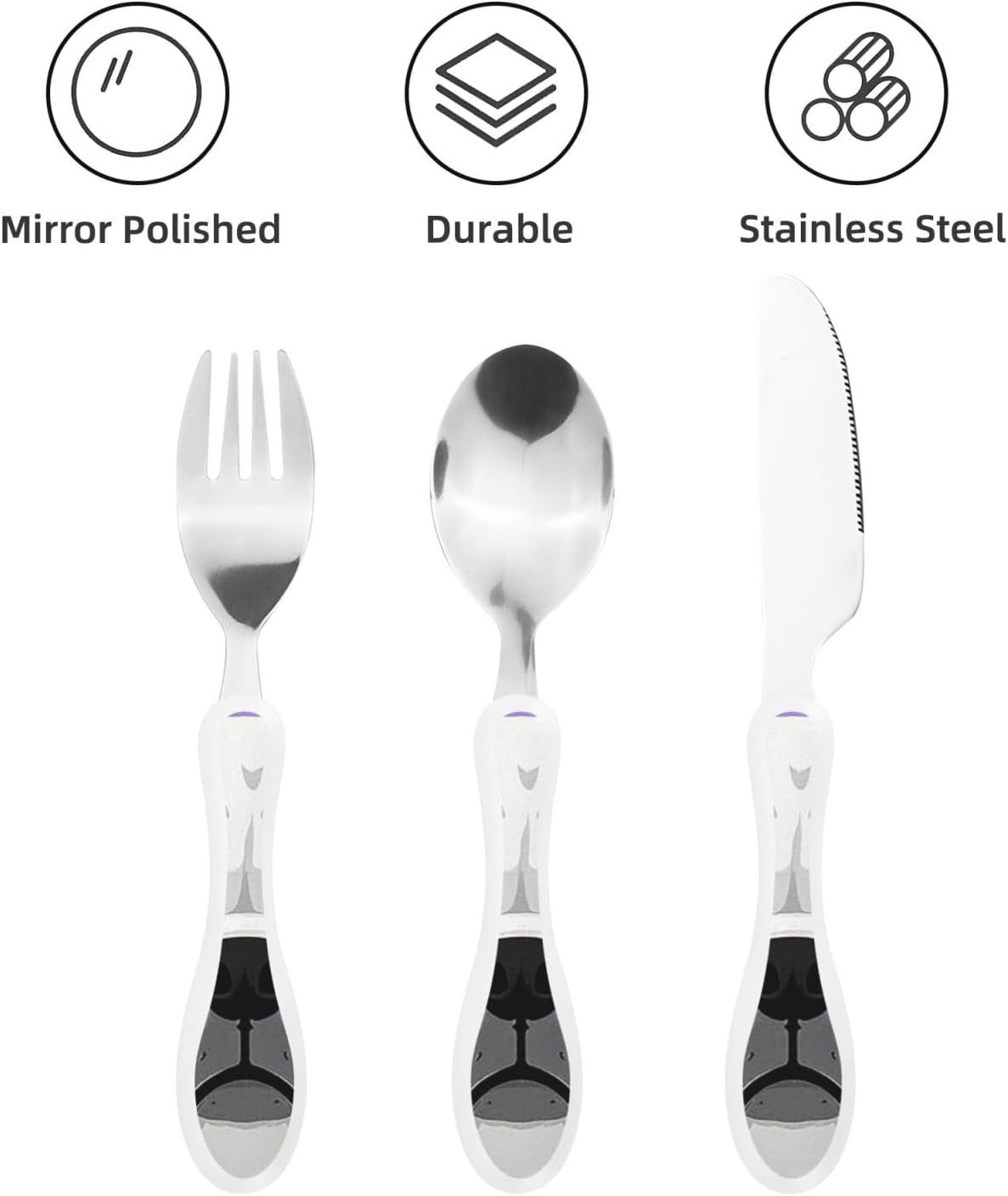 3-Piece Kids Silverware Set With Storage Case, Stainless Steel Reusable Children Safe Knife Spoon Fork Set Cute Puppy Children Flatware Set For Kids Lunch Box