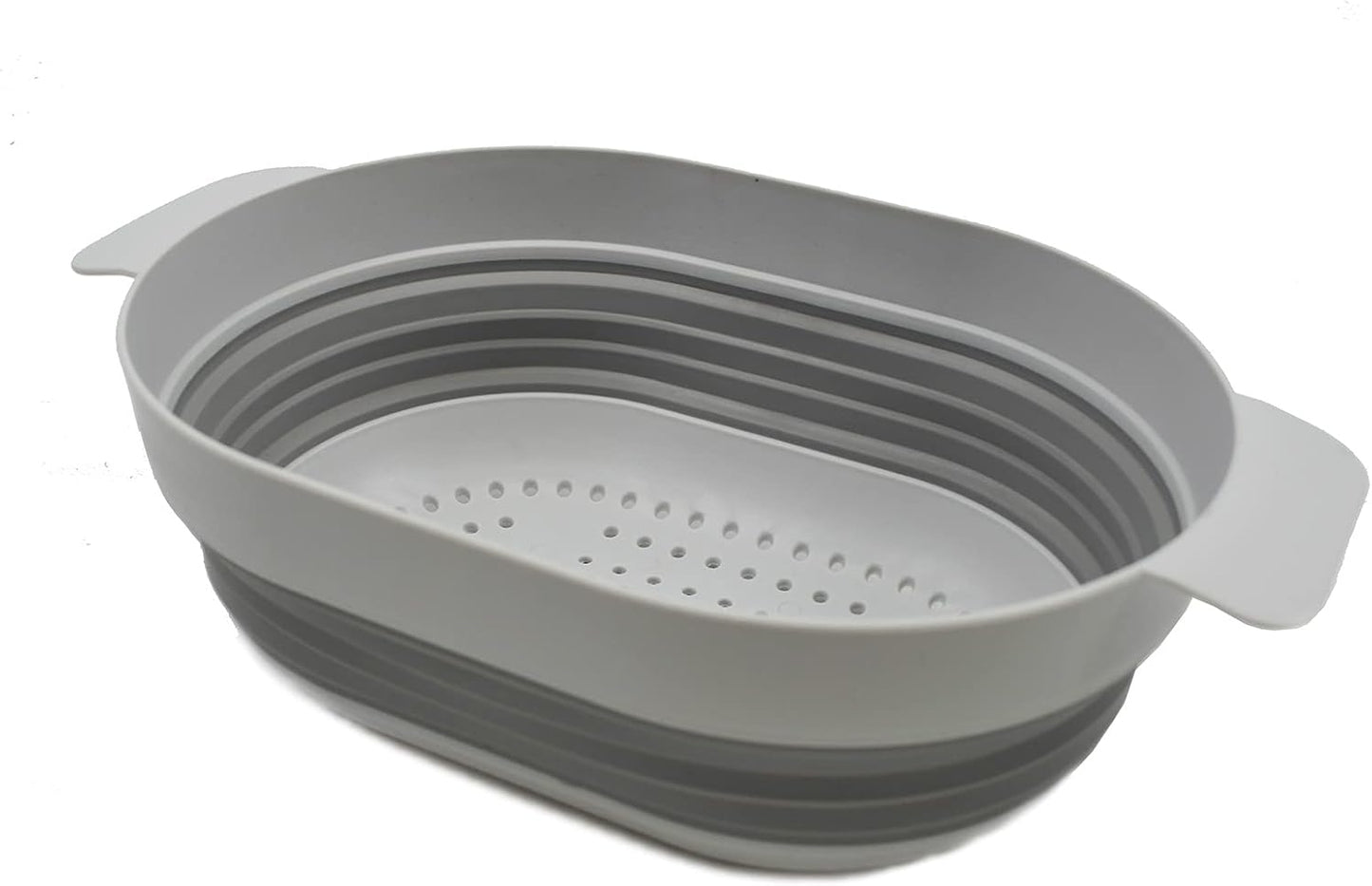 SAMMART 3L (0.8 gallon) Over The Sink Oval Colander (Grey, 1)