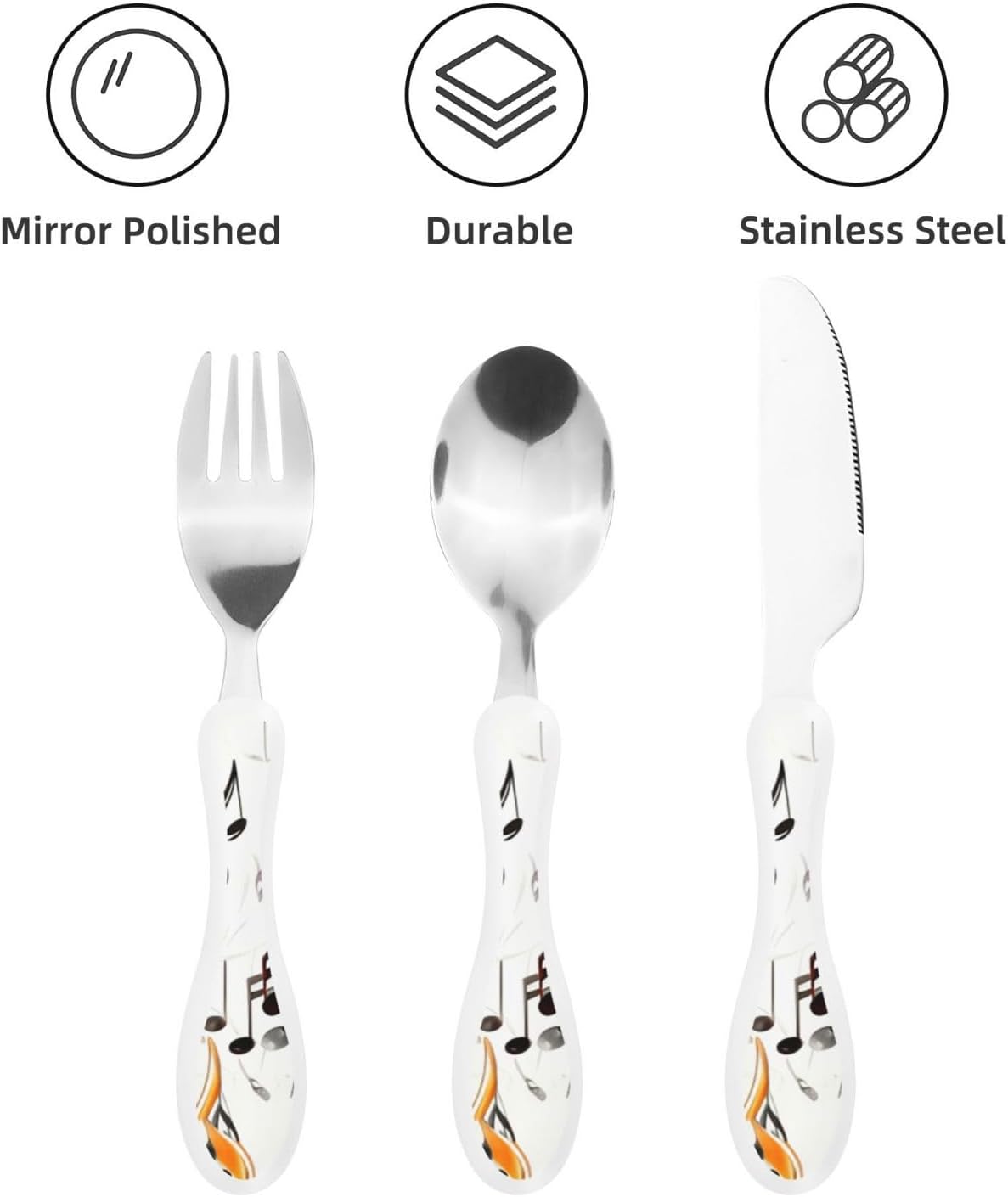 3-Piece Kids Silverware Set With Storage Case, Stainless Steel Reusable Children Safe Knife Spoon Fork Set Ballroom Dance Children Flatware Set For Kids Lunch Box