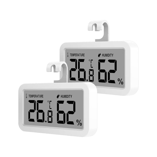 Elitech Fridge Thermometer Hygrometer Digital Freeze Refrigerator Thermometer Waterproof Large LCD Display TM-2TH