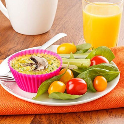 Silicone Cupcake Liners, Upgrades 36 Pack Reusable Baking Muffin Cups Nonstick 3 Shapes Pastry Cake Molds Bento Lunch Box Dividers