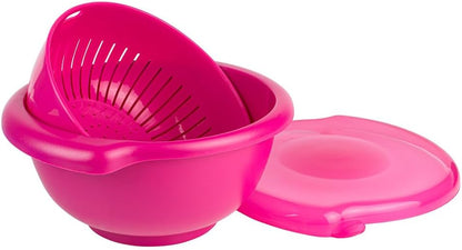 Hutzler 3-in-1 Berry Bowl Keeper, Colander & Container, Keeps Berries Fresh Longer, 1 Quart Capacity (Yellow)