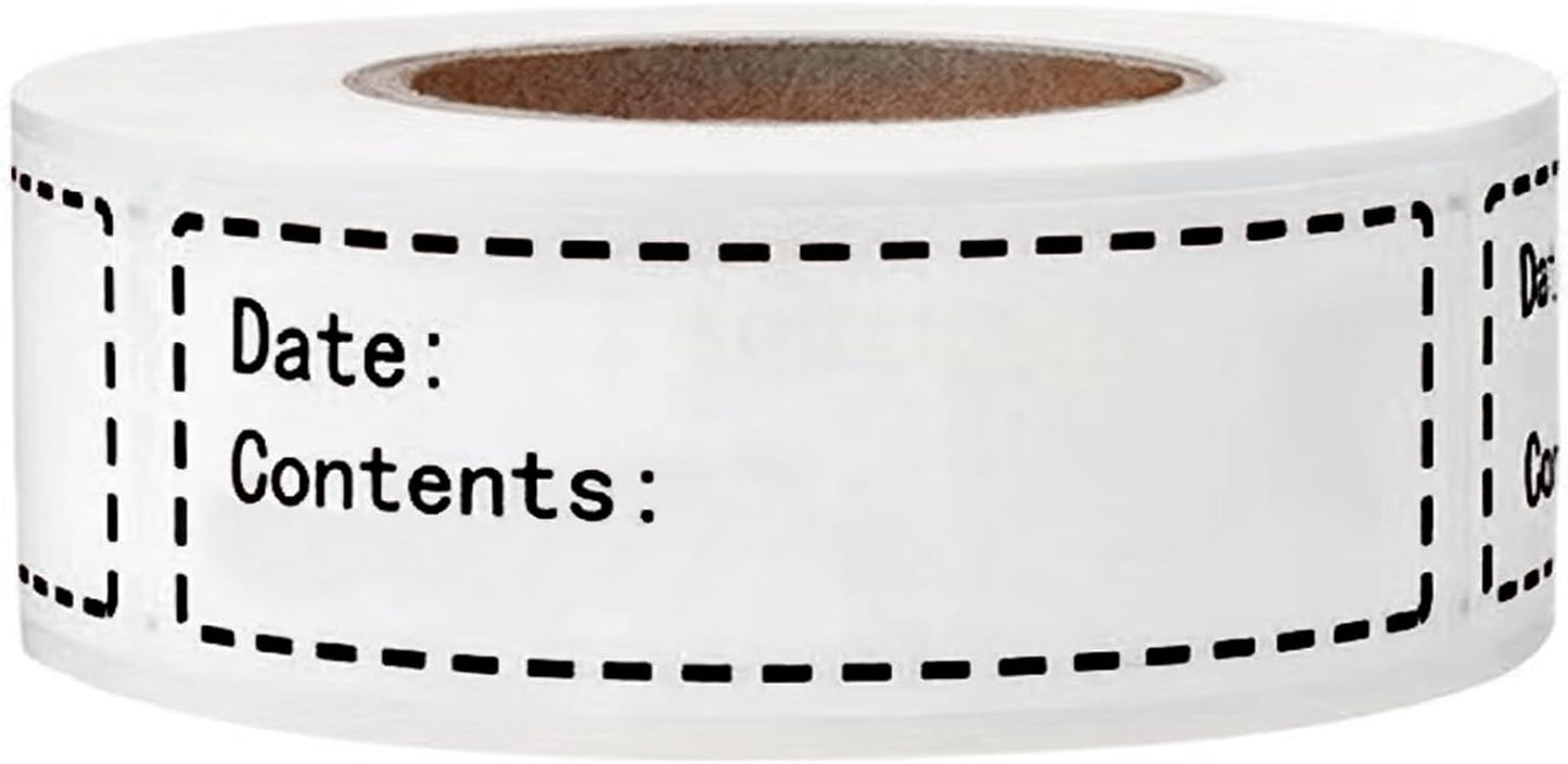 600pcs Removable Freezer Labels,1x3 Inch Food Storage Stickers Containers Date Stickers,Easy Clean and Write On Refrigerator Freezer Paper Label,No Residue,for Kitchen,Restaurants,Markets（Black）