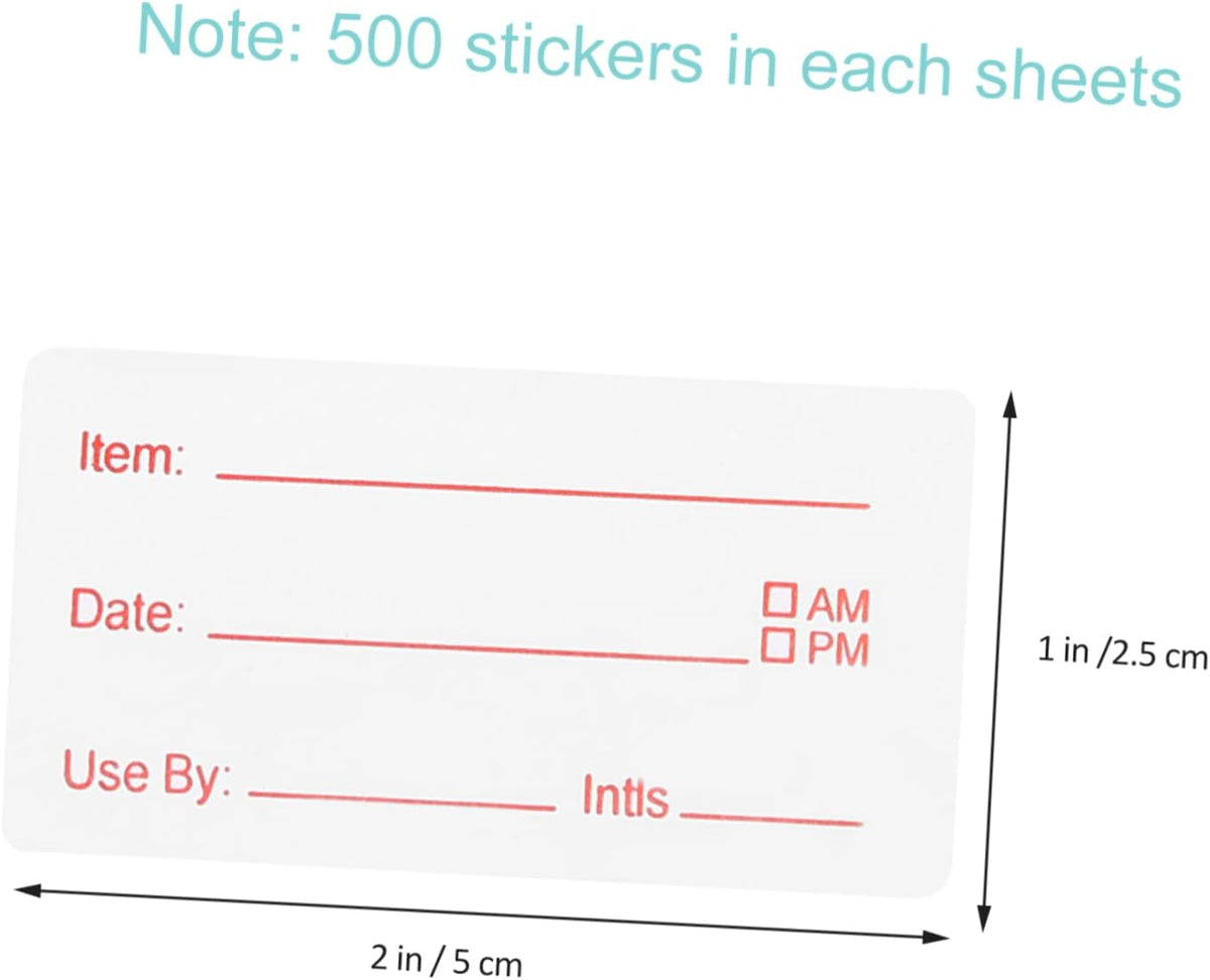 OSALADI 2pcs Removable Food Storage Labels Waterproof Date Stickers for Kitchen Containers Date Stickers for Freezer and Refrigerator