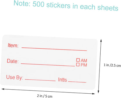 OSALADI 2pcs Removable Food Storage Labels Waterproof Date Stickers for Kitchen Containers Date Stickers for Freezer and Refrigerator