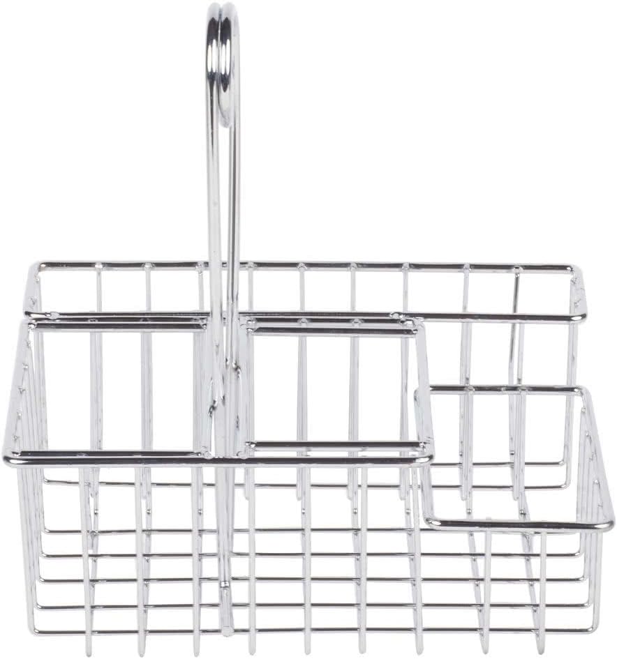GET Modern Chrome Metal Four Compartment Condiment Caddy Table Caddies Collection