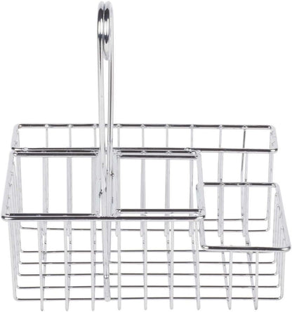 GET Modern Chrome Metal Four Compartment Condiment Caddy Table Caddies Collection