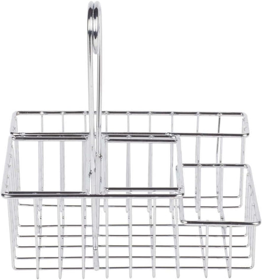 GET Modern Chrome Metal Four Compartment Condiment Caddy Table Caddies Collection