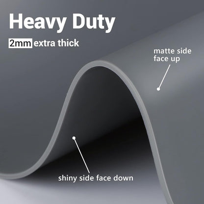 Ewen 25.6x17.7in Large Silicone Kitchen Counter Mat, 2mm Thick Heat Resistant Countertop Protector, Baking Silicone Mat under Air Fryer Toaster Oven Microwave Coffee Maker Cutting Board Drill Black