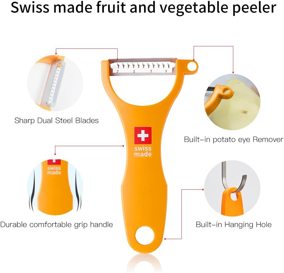 Original Swiss Made Peeler Vegetable&Fruits stainless steel blade Peeler for kitchen (ORANGE-vegetable grater)