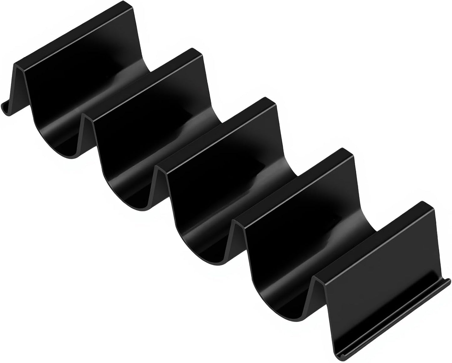 JAPCHET 24 PCS Taco Holder Stands, Black Large Taco Rack Tray Plates Plastic for Tacos Tuesday Night Party Supplies, Each Holds Up to 4 Tacos