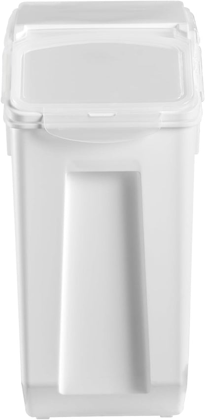 Happybuy Rice Storage Container, 4.5Gallon/20L Capacity Large Dog Food Dispenser Bin. Kitchen Ingredient Grain Cereal Flour Bin. Pet Food Container with Wheels, Measuring Cup, Airtight Lid. 1 Pack.