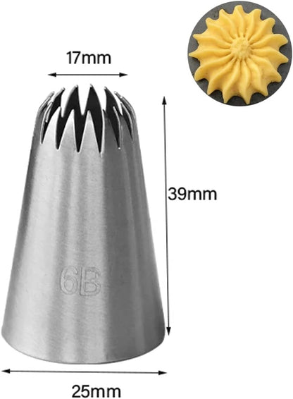 4B Piping Tip Set, Open Star Frosting Tips for Cake Decorating, 3 Pcs