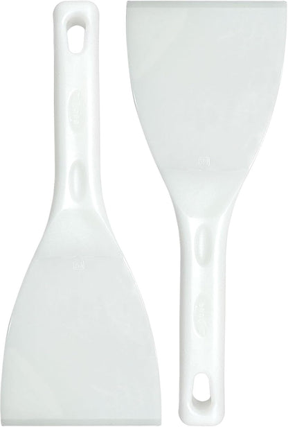 Pizza Dough Scraper with Handle Dough Spatula White Flexible Plastic Food Safe Scraper Tool 4 Inch Bench Scraper