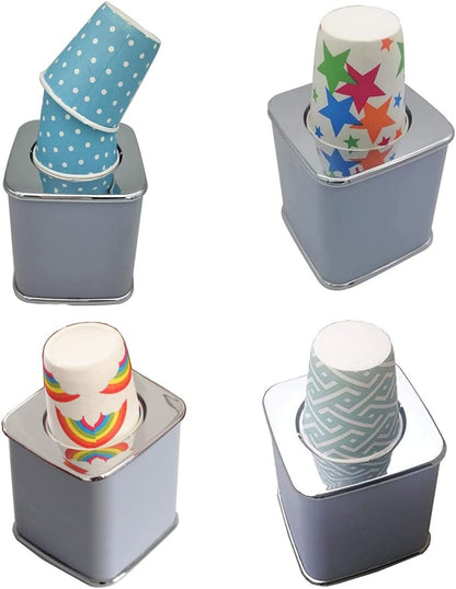 Cup Dispenser, Disposable Paper Cup Dispenser for 3 Ounce or 5 Ounce Bath Cups, with 20 pcs 3 oz Cups Sliver