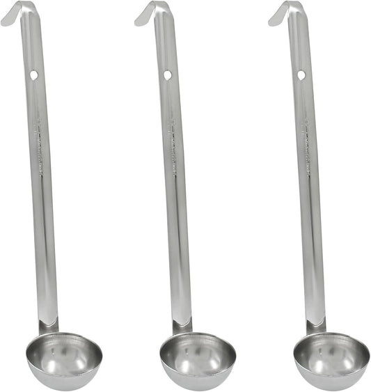 Piutouyar 3 Pcs 1 oz Soup Ladle Set with Long Hooked Handle