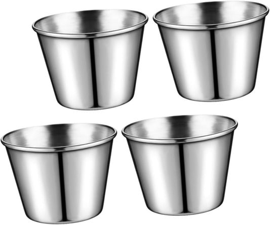 OUNONA 20pcs Stainless Steel Dipping Bowls Sauce Cups for Ketchup Condiments Appetizers for Restaurants and Home Use Versatile Kitchen Storage