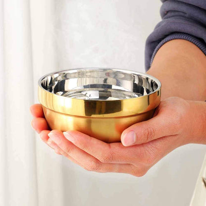 Stainless Steel Bowl Set: 500 ml Cereal Bowl, Set of 10 with Gift Box Included. Double Walled Insulated & Dishwasher Safe, Durable Deep Soup Bowl, Suitable for Home Kitchen & Child (Silver)