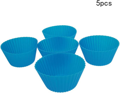 Utoolmart Silicone Cupcake Baking Cups,Reusable Silicone Baking Cups, Non-stick Cupcake Muffin Liners Cake Molds Set, Use As Lunch Box Dividers, 5 Pcs