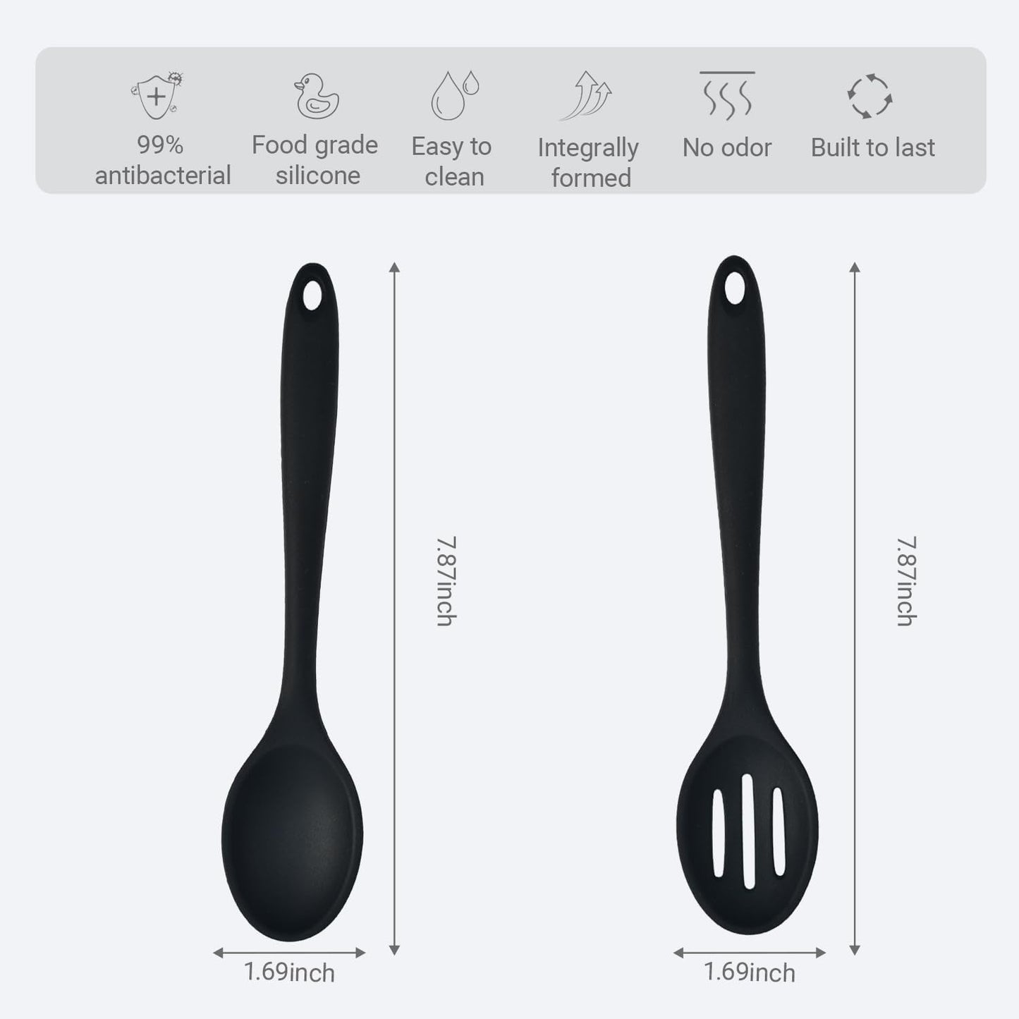 Premium 4-Piece Silicone Cooking Spoon Set - Heat-Resistant, Dishwasher Safe Kitchen Utensils for Baking & Stirring