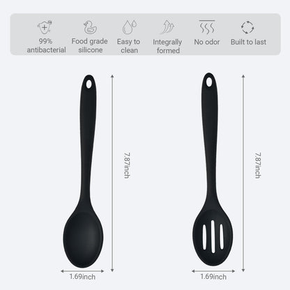 Premium 4-Piece Silicone Cooking Spoon Set - Heat-Resistant, Dishwasher Safe Kitchen Utensils for Baking & Stirring