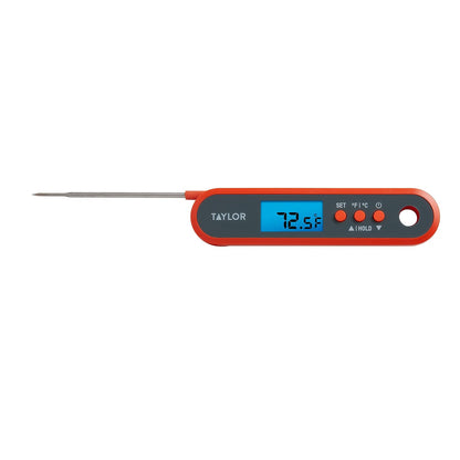 Taylor Digital Programmable Folding Stem Meat Thermometer - Orange