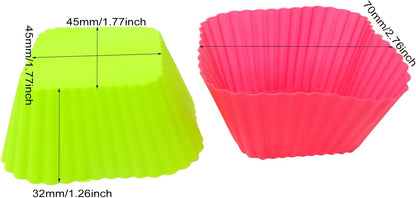 "Honbay 12PCS Silicone Square Reusable Cake Cup Sets Baking Cups Nonstick Liner Molds Cupcake Baking Molds for Making Muffin, Chocolate, Bread (70 x 70 x 32mm)"