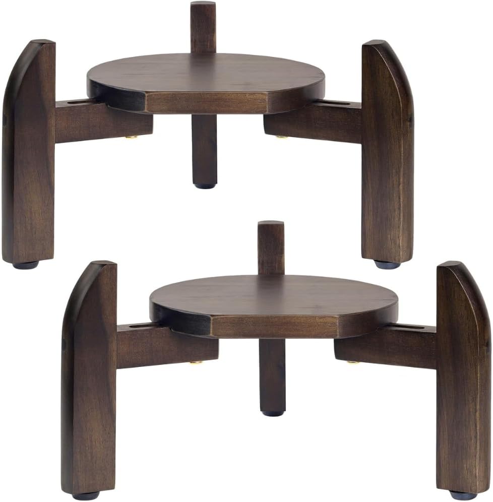 Drink Dispenser Stand Adjustable Width from 8" to 11.2" Wide - Beverage Jar and Water Plastic Jug Holder - to plant flower pots - Adjustable up to11.2-inch Wide (For 5-Gal Jug 8"-11.2")- Walnut Color