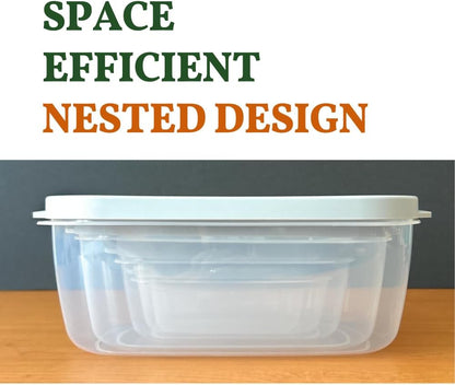 10-Piece Rectangle Food Storage Containers with Vented Lids, Airtight and BPA Free, Stackable, Microwave, Freezer, and Dishwasher Safe (GRAY)