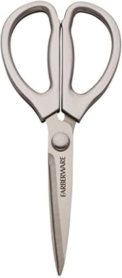 Farberware All Purpose High Carbon Stainless Steel Shears with Contoured Handles, Silver