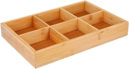 Cabilock Divided Serving Dishes Snacks Tray: Bamboo Tray Chip and Dip Platter Divided Serving Platter for Chips and Dip Veggies Candy and Snacks