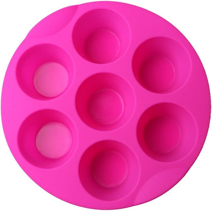 SHEbaking Silicone Egg Bite Molds Air Fryer Muffin Pan for Baking Non-Stick Silicone Egg Molds 7 Cups Air Fryer Cupcake Mold for Mini Muffins, Tart, Mini Cupcake BPA Free